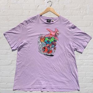 H&M Patrick Skateboarding T-Shirt XL Purple Spongebob Shirt Discoloration